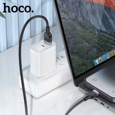 кабель hoco x109 silicone usb - lightning 2.4a/2m (чорний) 