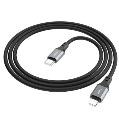 кабель hoco x86 silicone type-c - lightning 20w 3a/1m (чорний) 