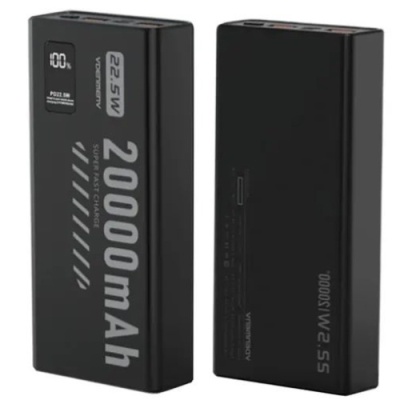 додаткова батарея power bank vdenmenv dp-45, 20000mah 22,5w+pd+qc 3.0+display (чорний) 