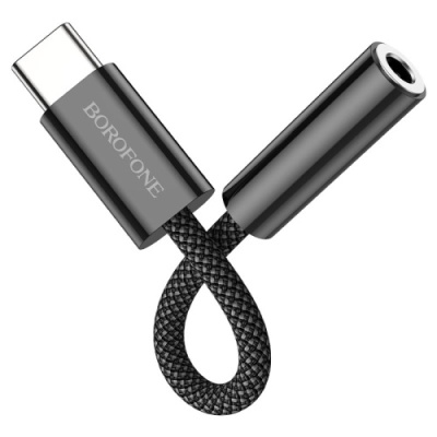 перехідник borofone bv15 type-c - 3.5 audio jack (чорний) 