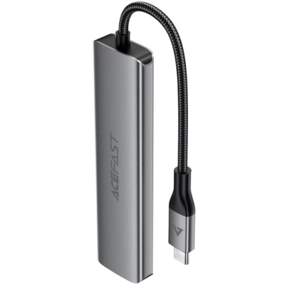 usb hub acefast j18 6in1 type-c (сірий) 