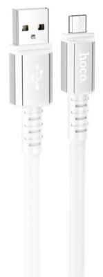 кабель hoco x85 strength usb - microusb 2.4a/1m (білий) 