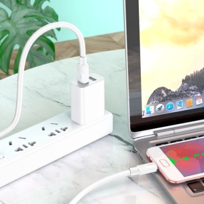 кабель hoco x84 solid usb - microusb 2.4a/1m (білий) 