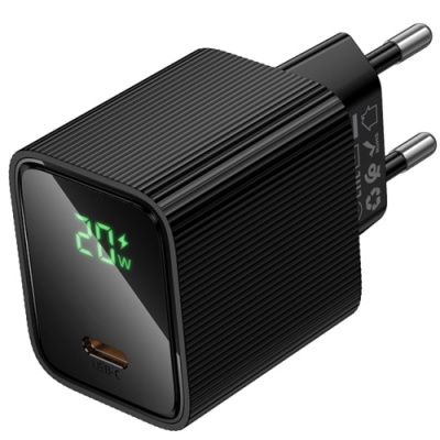 мережевий зарядний пристрій hoco cs82a 1type-c/20w/pd (чорний) 