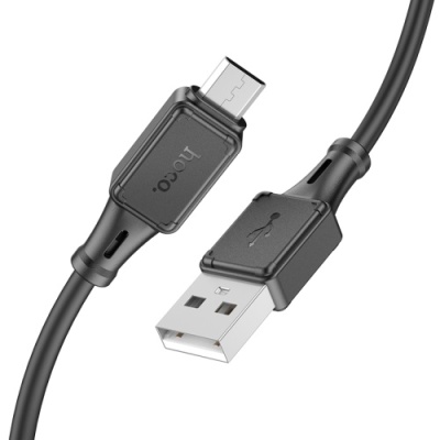 кабель hoco x101 silicone usb - microusb 2.4a/1m (чорний) 