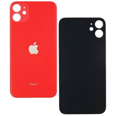 задня кришка для apple iphone 11, червона, не потрібно знімати скло камери, big hole original ppc