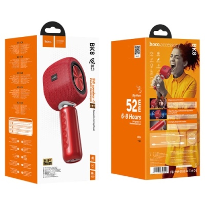 мікрофон-колонка hoco bk8 cool hi (червоний) 