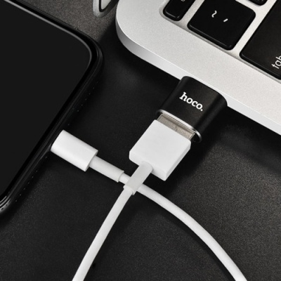 перехідник hoco ua5 type-c - usb (чорний) 