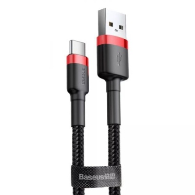 кабель baseus cafule usb - type-c 2.0a/3m (catklf-u91) (blak-red 