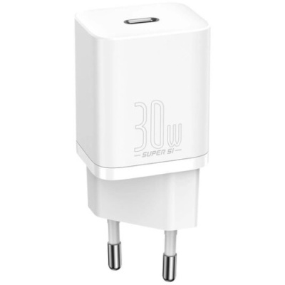 мережевий зарядний пристрій baseus super si (ccsup-j02) 1type-c/30w/pd (білий) 
