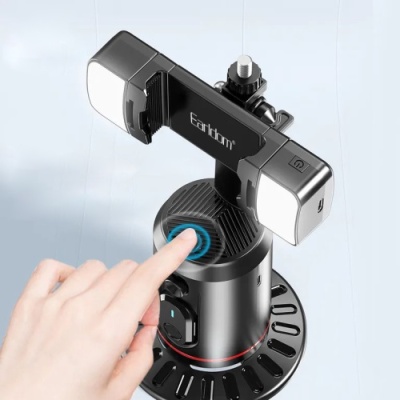 настільний стабілізатор-підставка з сенсором руху earldom et-zp32 bt5.3/2xrgb lamp/face tracking 360 (чорний) 