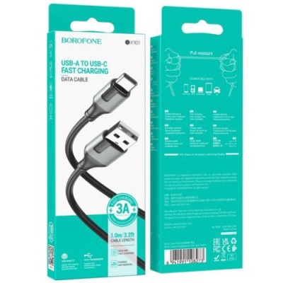 кабель borofone bx101 creator usb - type-c 3.0a/1m (чорний) 