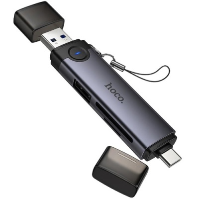 картрідер hoco hb56 (usb/type-c) 3in1 (сірий) 