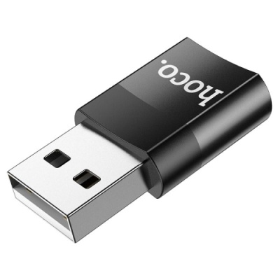перехідник hoco ua17 otg usb 2.0 male - type-c female (чорний) 