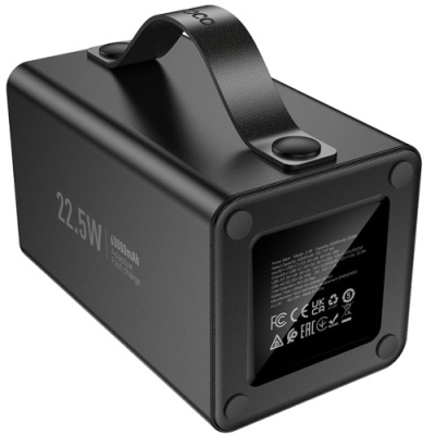 додаткова батарея power bank hoco j138 distant 22.5w+pd20w 60000 mah (чорний) 