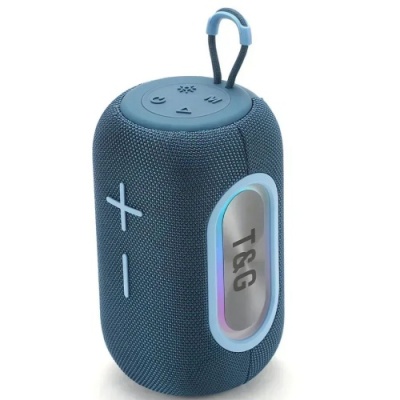 портативна колонка t&g tg-665 з rgb підсвіткою (синій) 