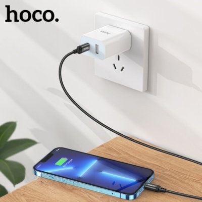 кабель hoco x89 wind (pd) type-c - lightning 27w 3a/2m (чорний) 