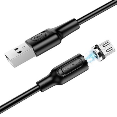 кабель borofone bx41 amiable magnetic usb - microusb 2.4a/1m (чорний) 