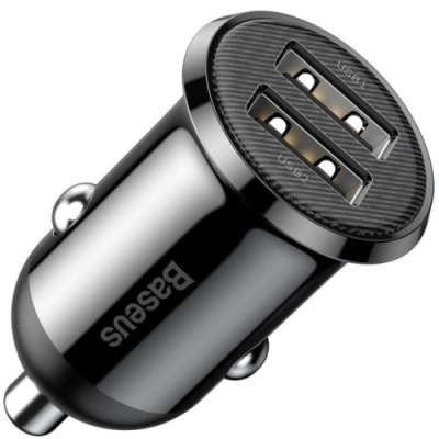 Автомобільний Зарядний Пристрій Baseus Grain Pro (CCALLP-01) 2USB/2.4A (Black)