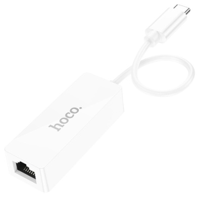 перехідник hoco ua22 type c to ethernet adapter (100 mbps) (бiлий) 