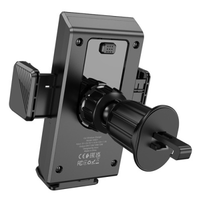 Автотримач Hoco HW21 з безпровідним зарядним пристроєм (Чорний)