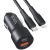 Автомобільний Зарядний Пристрій Ridea RCC-47115 QPow Pro 1USB/1USB-C PD/QC 47.5W+Type-C to Lightning (Чорний)