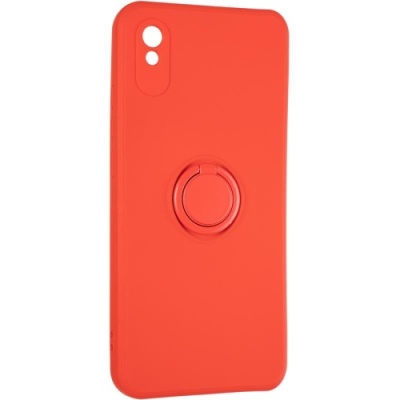 Купить силіконовий чохол soft silicone casevsmagnet ring для xiaomi redmi 9a - red онлайн