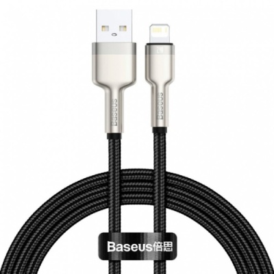 кабель baseus cafule metal usb - lightning 2.4a/1m (caljk-a01) (black) 