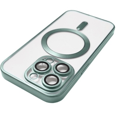 Купить чохол tpu metallic full camera with magsafe для apple iphone 14 pro (matte green) онлайн