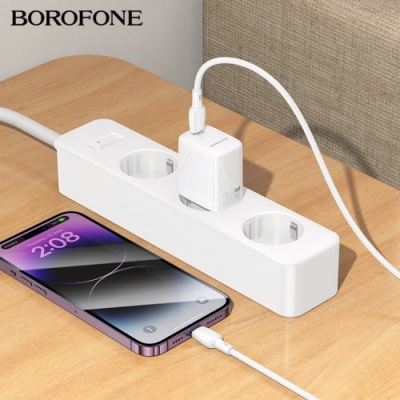 мережевий зарядний пристрій borofone bn28 1type-c/30w/pd (білий) 