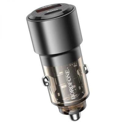 Автомобільний Зарядний Пристрій Borofone BZ20A Smart 83W dual port PD65W+QC18W (Чорний)