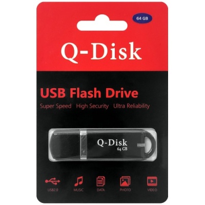 usb флеш-накопичувач q-disk 64gb (чорний) 