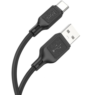 кабель hoco x90 cool silicone usb - type-c 3a/1m (чорний) 
