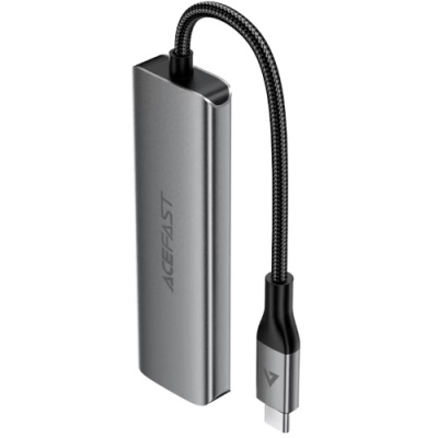 usb hub acefast j15 4in1 type-c (сірий) 