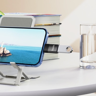 перехідник hoco ua17 ip male to usb female usb2.0 adapter (чорний) 