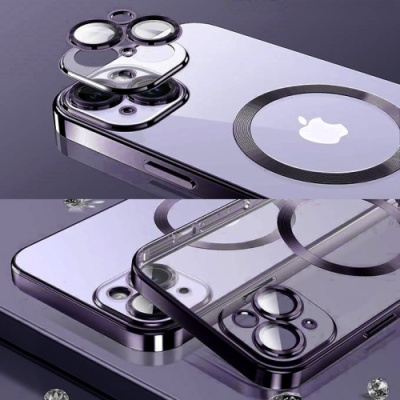 Купить чохол tpu metallic full camera with magsafe для apple iphone 15 (dark purple) онлайн