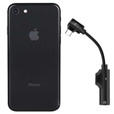 перехідник skydolphin au03 type-c - aux (3.5mm) + charging 1.5a (чорний) 