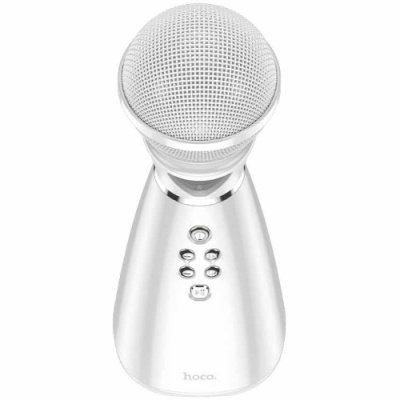 мікрофон-колонка hoco bk6 hi-song k (білий)	 