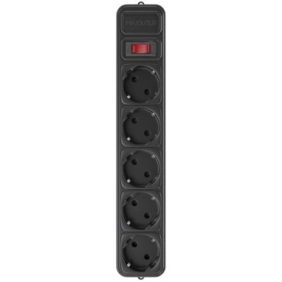 мережевий фільтр maxxter spm5-g-6в чорний, 1.8 м кабель, 5 розеток 