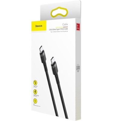 кабель baseus cafule type-c - type-c 60w/1m (catklf-gg1) (black) 