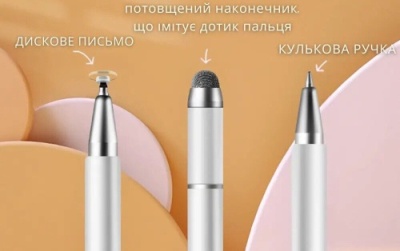 стилус xo st-07 3 in 1 touch-sensitive capacitor pen (білий) 