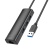 usb hub hoco hb42 easy safety 4-in-1 gigabit ethernet adapter(usb to usb3.0*3+rj45) black 