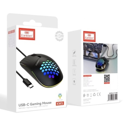 мишка дротова earldom et-km5 rgb (type-c) black 