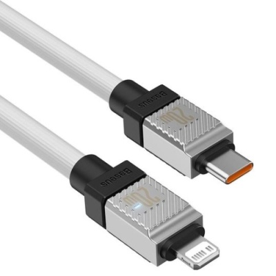 кабель baseus coolplay series (pd) type-c - lightning 20w/5a/1m (cakw000002) (white) 