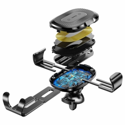 Автотримач з бездротовою зарядкою Baseus Wireless Fast Charger Gravity Car Mount (WXYL-01) Black