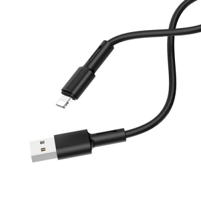 кабель borofone bx31 silicone usb - lightning 2.4a/1m (чорний) 