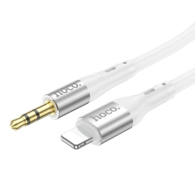 кабель aux hoco upa22 3.5mm(male) - lightning(male) 1m (білий) 