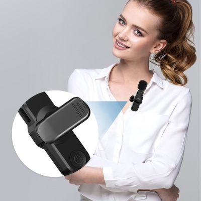 мікрофон петличний бездротовий earldom et-mc-7l bluetooth 5.2 lightning (чорний) 
