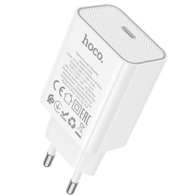 мережевий зарядний пристрій hoco c143a 1type-c/20w/pd (білий) 