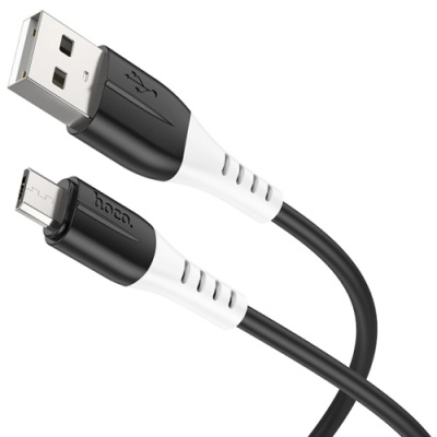 кабель hoco x82 silicone usb - microusb 2.4a/1m (чорний) 